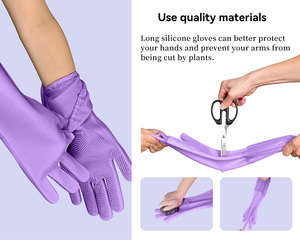 Gants de toilettage pour animaux de compagnie en silicone, double face, épaissis, longs, pour l'hiver, anti-rayures, pour le bain et le massage des chats et des chiens - Product Image 5