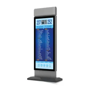 Señalización digital de parada de autobús con energía solar para exteriores, pantalla de Sistema de Información de ruta de autobús