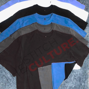 T-shirt en coton Lycra surdimensionné personnalisé en gros, 220 g/m², pour hommes, col rond, avec broderie et logo imprimé, T-shirt vierge - Product Image 2