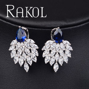 Pendientes de Circonita con Forma de Marquesa, de Lujo, para Boda, RAKOL EP4084 - Product Image 5