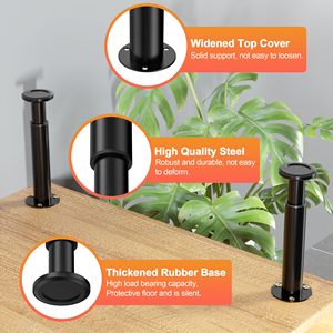 Pieds <span class=keywords><strong>de</strong></span> table en acier inoxydable raffinés et robustes, modernes, réglables en hauteur <span class=keywords><strong>de</strong></span> 5 à 8 pouces, pour cadre <span class=keywords><strong>de</strong></span> lit et armoire - Product Image 6