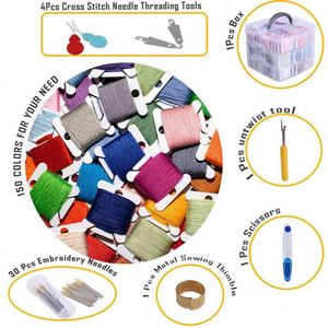 Lot de broderies comprenant 150 couleurs de bracelets d'amitié au point de croix avec fil dentaire - Product Image 5