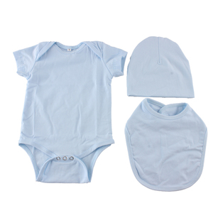 Conjuntos de Ropa para Bebé al por Mayor: Pelele, Gorro y Baberos de Verano Lisos Orgánicos para Niña - Product Image 5