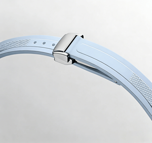 Reloj de Acero Inoxidable con Esfera Azul Claro, Ventana de Fecha y Correa de Goma Azul Claro Longinesing - Product Image 6