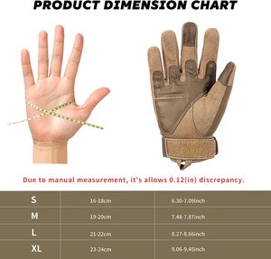 高品質タンカラー防水ハンティングメンズタクティカルグローブ冬用フリース付き - Product Image 3