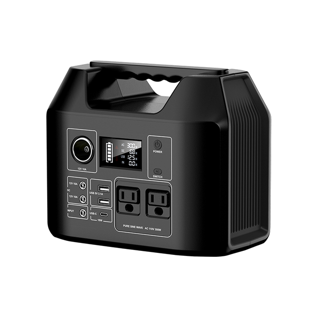 300W Charge Backup Powerstation LiFePO4 Battery Energy System Supply 256WH Portable Solar Generator Jump Starter Car