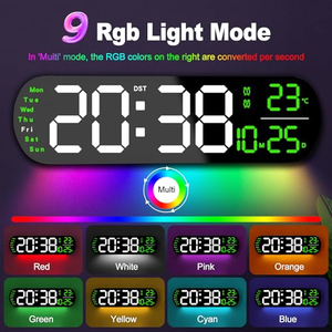 Horloges de chevet numériques multifonctions LED modernes, horloge numérique intelligente pour chambre à coucher, horloge de table numérique - Product Image 4