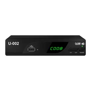 JUNUO prix usine FTA U002 100 chaînes gratuites H264 HD 2K 1080P DVB C T2 MPEG 4 PCBA indonésie tv box U 002 DVB T2 décodeur