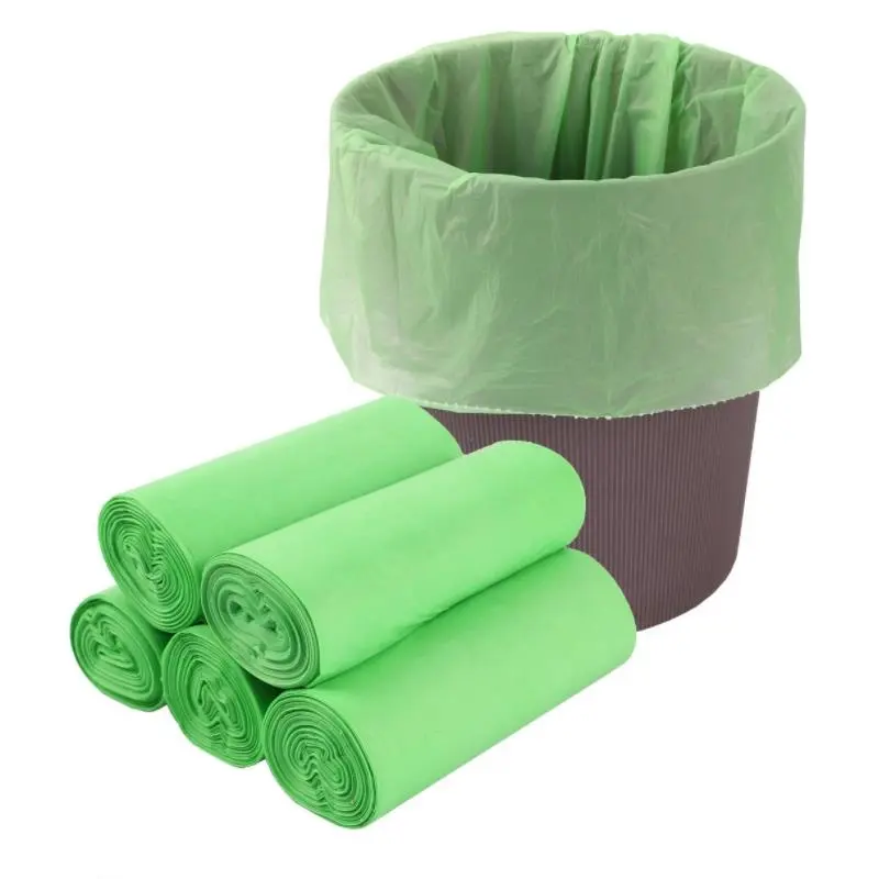 Biểu tượng tùy chỉnh sinh thái phân hủy sinh học compostable PLA Epi bin lót túi rác phân hủy từ chối bao tải rác Thùng rác túi với Flat Top