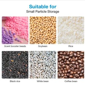 Boîte de rangement pour pain à 4 compartiments, avec perles parfumées, murale, pour aliments secs, organisation de cuisine, distributeur de riz, tasses doseuses, en PP - Product Image 4