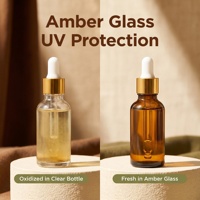 Mini flacons compte-gouttes en verre ambré 1-5ml, format voyage portable, bouchon doré, contenants cosmétiques rechargeables pour huiles essentielles, sérums et parfums