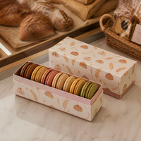 Boîte de présentation pour desserts en carton alimentaire, présentoir de comptoir pour desserts, fourniture OEM ODM pour les boulangeries et les magasins de détail, fourniture personnalisée