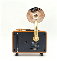FX-2613B Vintage Plak Çalar Kablosuz Retro BT Hoparlör, Taşınabilir Anten, FM AM SW3 BAND Radyo ve Dış Mekan Kullanımı için Üç Bantlı Çalar