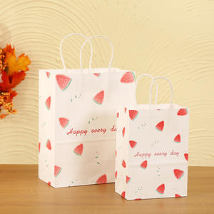Vente en gros personnalisable style et impression HD qualité pas cher dessin animé pastèque bonbons nourriture fourre-tout papier kraft texte papier sac en papier - Product Image 4