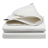 Bâche en PVC blanc 100% polyester 1000D 20x20 900G, robuste, imperméable, pour camions et remorques, avec motif enduit
