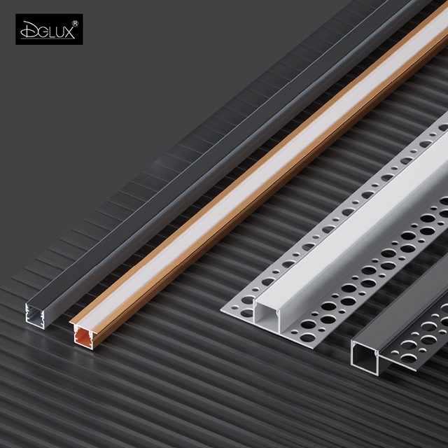 DGLUX Embedded Black and White Aluminum Bracket Diffuser Installation, Extruded Strip Light Led Channel