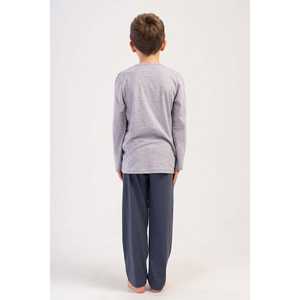 ชุดนอนเด็กชายแขนยาวมีปกและกระเป๋า ผ้าถักนุ่มสบายสำหรับเด็กวัยหัดเดิน ไซส์ 9/10-15/16 สำหรับฤดูใบไม้ผลิและฤดูหนาว - Product Image 1