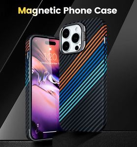 Luxury Slim Fit Wireless Charging Phone Case for iPhone 15 Pro Max 14 Made Premium Carbon Fiber Grain Metal Lens Protection PC - Product Image 6