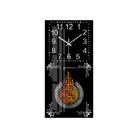 Jam Dinding Kristal Porselen Vertikal Bertema Religius Islam Cetak Digital Gaya Romawi Jam Seni Dinding Kanvas Cetak Muslim