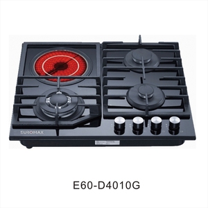 Table de cuisson intégrée 3 gaz 1 électrique OEM/ODM d'usine, surface en verre trempé, allumage électronique, protection anti-extinction de flamme - Product Image 3