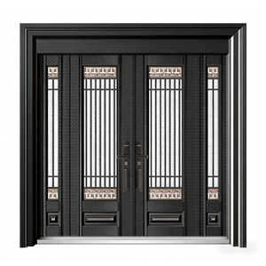Puerta de Seguridad Exterior Inteligente para <span class=keywords><strong>el</strong></span> Hogar, Construcción de Acero Inoxidable, Prevención de Incendios, Diseño Único Art <span class=keywords><strong>Deco</strong></span> con Relieve 3D del Sudeste Asiático - Product Image 4