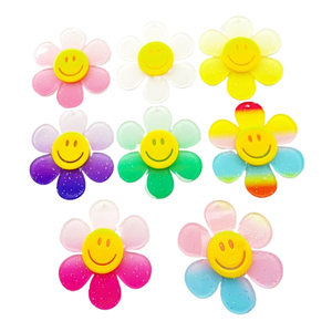 Pendentif Fleur Jaune en Acrylique à 5 Pétales 30mm Transparent Clair Paillettes Dégradées Chaîne de Téléphone Charme Porte-clés Accessoire DIY - Product Image 2