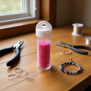 Perline rosa ILAN Abalorio da 3 mm per la creazione di gioielli, 12 pezzi per tubo - Product Image 3