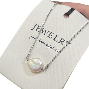 Collier en perles de forme baroque Zhizhen Tamsui, chaîne de clavicule, bouton, petite barre argentée ou en or 14 carats, barre carrée, choix libre - Product Image 5