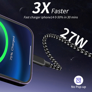 Câble USB C <span class=keywords><strong>6</strong></span> pieds 100W Nylon tressé USB-C <span class=keywords><strong>cordon</strong></span> de <span class=keywords><strong>chargeur</strong></span> multiple avec port Micro et IP de type C pour câble de charge <span class=keywords><strong>iPhone</strong></span> 16/15 - Product Image 5