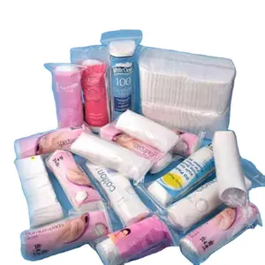 Tampons de coton cosmétiques CE & ISO Jetable 100% Spunlace Coton Facial Pad, rond, ea08103 OEM Plaine Table Coton Tampons Sexe 3ply ISO & CE