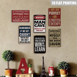 Insegna in Metallo con Citazione Sarcatica Divertente '<span class=keywords><strong>Se</strong></span> Qualcosa Ti Offende' Decorazione Rustica da Parete per Garage, Bar, Casa, Ufficio - Product Image 4