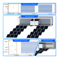 Système de conteneur photovoltaïque pliable Sunevo 150KW tout-en-un, certifié CE TUV, pour les camps miniers et les missions de secours humanitaires