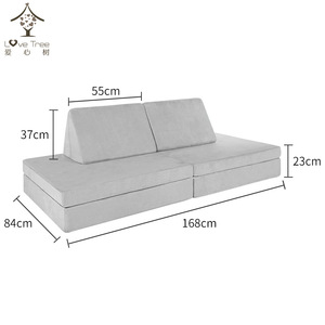 Sofá Educativo para Niños Du Babo, Cojín Grande para Juegos de Bloques de Construcción, Tapete de Escalada Interior, Tapete para Gatear, Gris Claro - Product Image 2