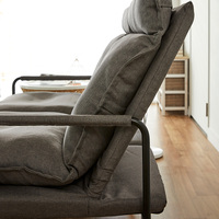 Canapé de style industriel moderne, angles inclinables réglables, hauteur modulable, canapé-lit en tissu, double siège, pliable, pour salon