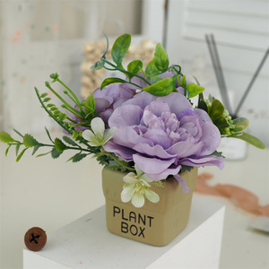 Mountain Camellia Rose Retro Ceramic Artificial Flower Mini Potted Bonsai Set Home Decor Craft Art <b>Ornament</b> For Indoor Display - Product Image 4