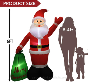 Bolsa de Regalo Inflable de Santa Claus con Luz LED de 6 Pies, Impermeable IP44, Ecológica, Decoración Navideña para Jardín, Patio y Hogar - Product Image 2