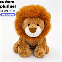 Peluche Lion Marron Doux en Gros, Jouet en Peluche Réaliste Kawaii, Poupée Personnalisée OEM ODM, Cadeau d'Anniversaire pour Enfants