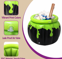 Seau à Boissons Gonflable en Forme de Chaudron de Sorcière d'Halloween en PVC, Idéal pour la Décoration de Scène de Fête et comme Accessoire de Présentation de Boissons