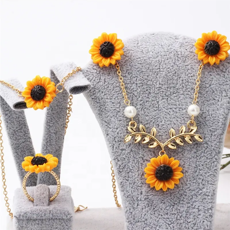 Tu Sei Il Mio Sole Collana di semi di Girasole Per Le Donne di Nuovo Modo Della Perla Acrilico Collana Femminile Regalo Di Natale