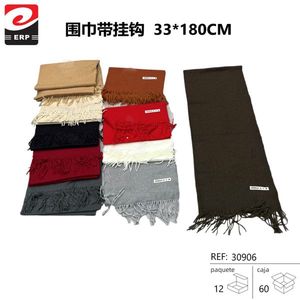 Long Tassel Scarf 33x180cm With Hook For Men Women Winter Fashion Accessory - Product Image 3