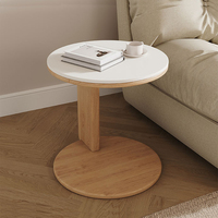 Table basse en bois massif avec plateau en marbre moderne nordique avec accent en or pierre, meubles de salon de luxe