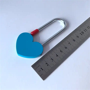 Gembok Mini 45mm Logo OEM, kunci tanpa kunci hati cinta paduan seng kotak hadiah pernikahan kunci Anti Maling Properti - Product Image 2