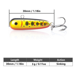 Señuelo de Pesca Flotante Swimmer <span class=keywords><strong>II</strong></span> de 3.2g con Diseño de Escamas de Pescado Biónico para Pesca en Agua Salada y Agua Dulce - Product Image 2