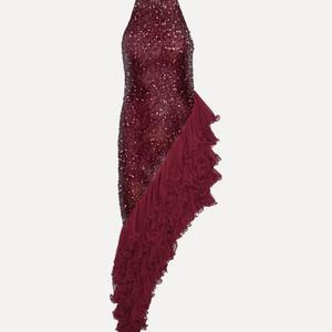 Nouvelle Robe de Soirée Sirène 2025 pour Femme, Style Paillettes et Plumes, Ornée de Perles, Volants et Fente Haute, Idéale pour Bal de Promo et Cérémonies Formelles - Product Image 4
