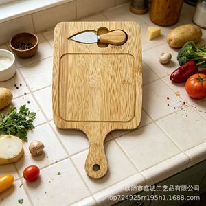 Tabla de cortar de bambú para cocina, rectangular, 28x38cm, multifuncional, para cortar frutas, pan, carne, queso - Product Image 1