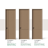 Porte battante en bois avec isolation phonique et résistance à l'humidité, finition carbone cristal à motif personnalisé, pour clients étrangers