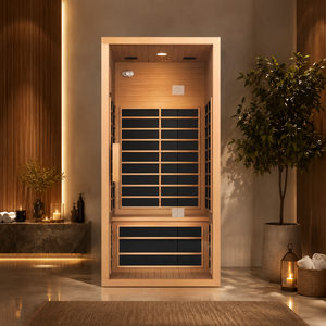 HG Compact, sauna infrarouge intérieur pour 1 personne avec chauffage multi-zones, éclairage ambiant LED, bar à oxygène et montage facile - Product Image 2