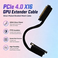 Câble Riser PCIe 4.0 X16 à Contacts Plaqués Or 32 Go/s, Fil Plaqué Argent 270 Degrés, Isolation en Téflon, Rallonge Ruban