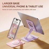 Soporte Universal Plegable de Metal para Teléfono Celular y Tablet, Soporte Giratorio 360° Personalizable para Escritorio