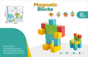 ELI TOYS Factory Jouet éducatif Blocs <span class=keywords><strong>de</strong></span> <span class=keywords><strong>construction</strong></span> magnétiques <span class=keywords><strong>de</strong></span> couleur unie 2,5 cm Ensemble <span class=keywords><strong>de</strong></span> <span class=keywords><strong>construction</strong></span> 3D avec blocs en plastique pour enfant - Product Image 5
